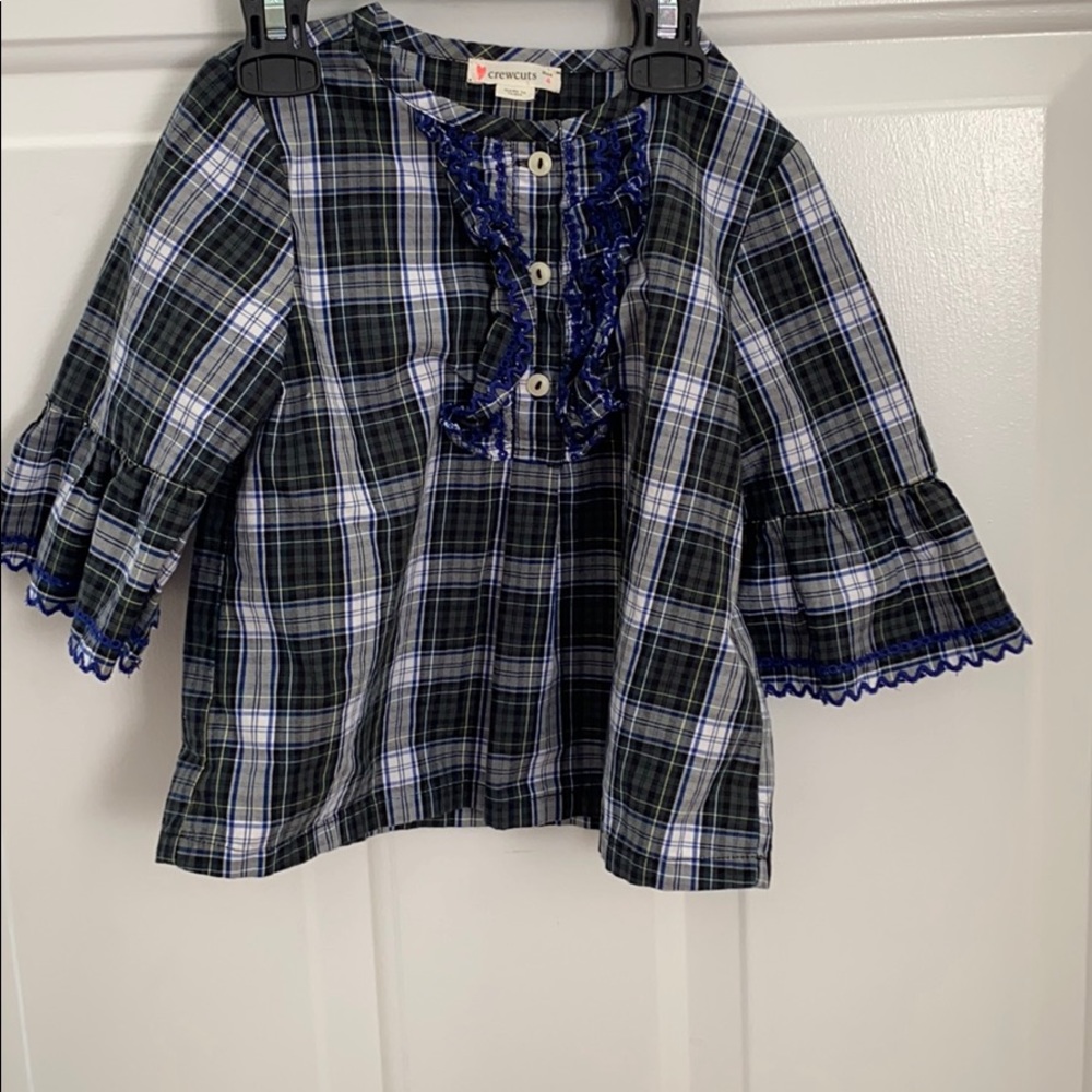 Girls Crewcuts 4T Plaid Long Sleeve Blouse